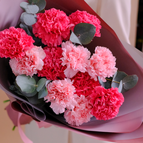 Купить Яркий букет розовых диантусов #961