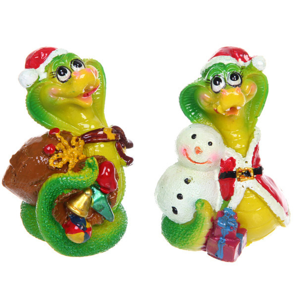 Фигурка новогодняя «Змейка в новогоднем костюме» 6*5*8,3 см, микс