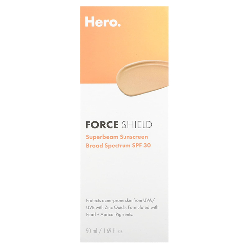 Hero Cosmetics, Force Shield, солнцезащитное средство Superbeam, SPF 30, 50 мл (1,69 жидк. унц.)