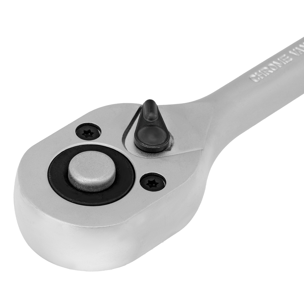 Ключ-трещотка 3/8", CrV, 72 зуба, с быстрым сбросом, матовый хром Stels
