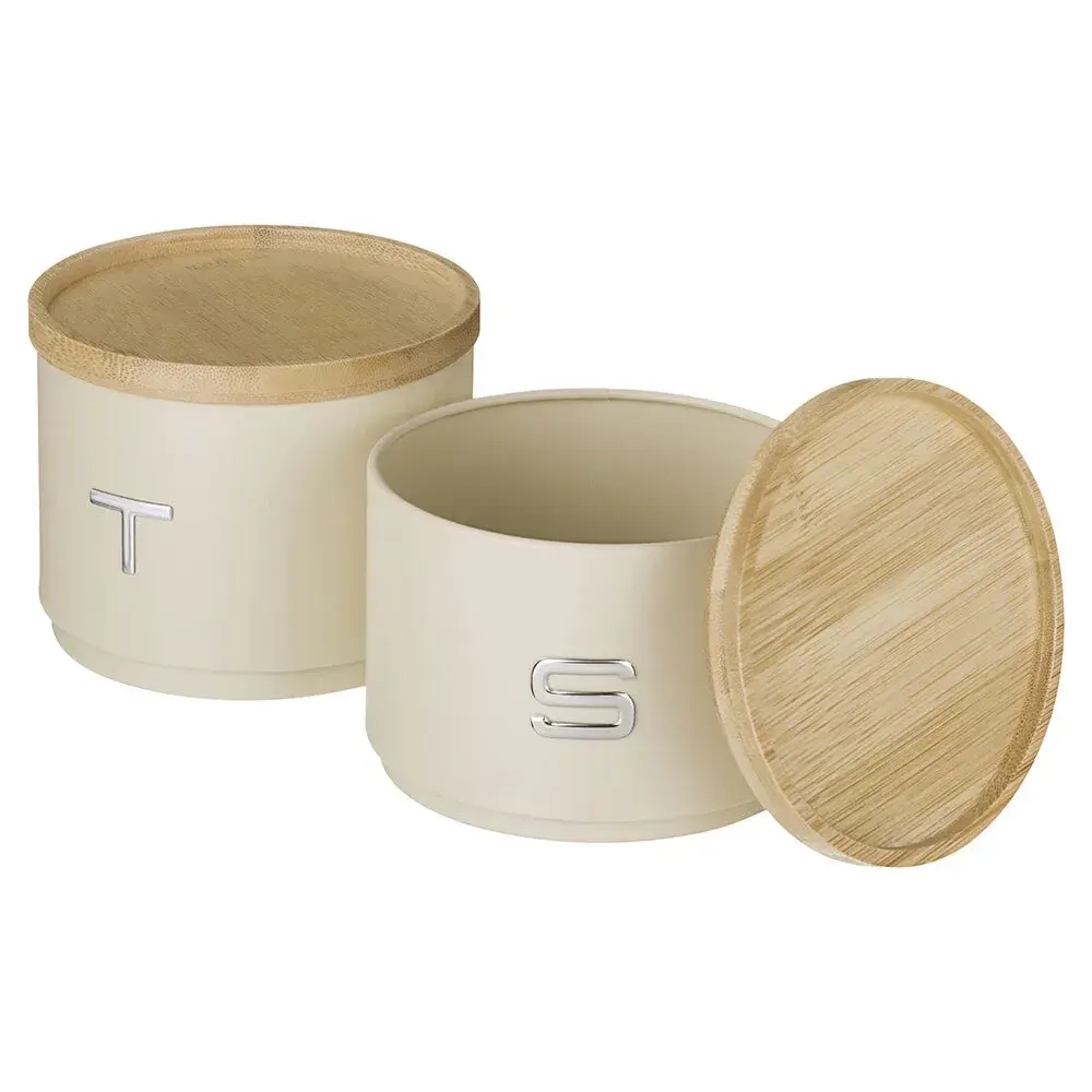 НАБОР БАНОК AGNESS ДЛЯ СЫПУЧИХ, 11Х16 СМ, ШТАБЕЛИРУЕМЫЕ, ЦВЕТ: IVORY