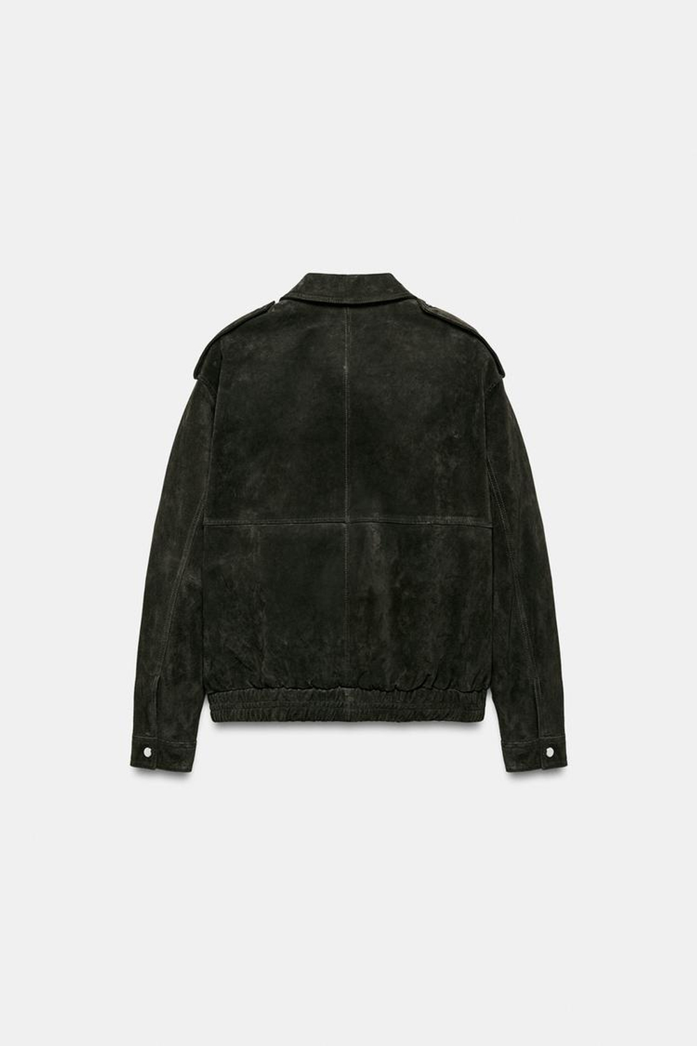 ZARA КУРТКА ИЗ 100% НАТУРАЛЬНОЙ ЗАМШИ, ХАКИ