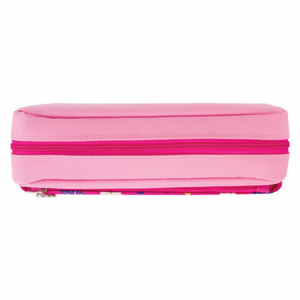 Пенал-косметичка ЮНЛАНДИЯ, 2 отделения, мягкий, "Ламы", розовый, 20х6х9 см, 228980