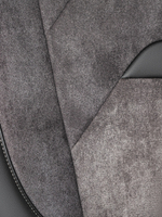 Чехлы Люкс Scania 5 серия Высокое и низкое сиденье (экокожа, черный, серая вставка)