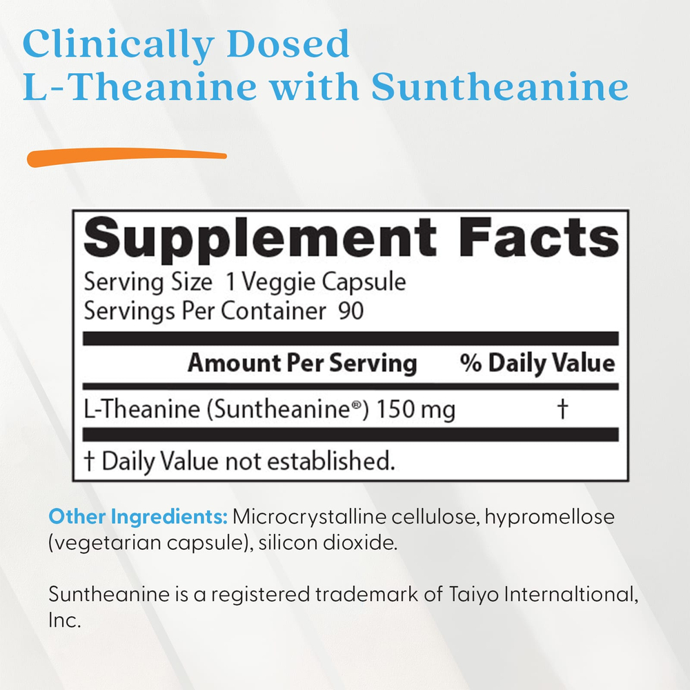Doctor's Best, L-теанин с Suntheanine, 150 мг, 90 вегетарианских капсул