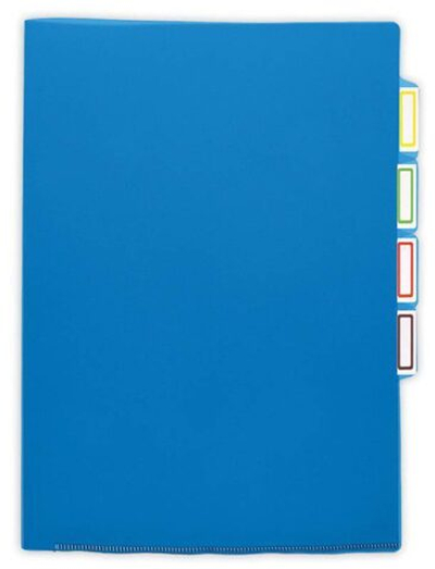 Папка-уголок 3 отделения БЮРОКРАТ плотная -E356blue синяя
