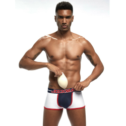 Мужские трусы боксеры белые с push up JOCKMAIL JM6038-1