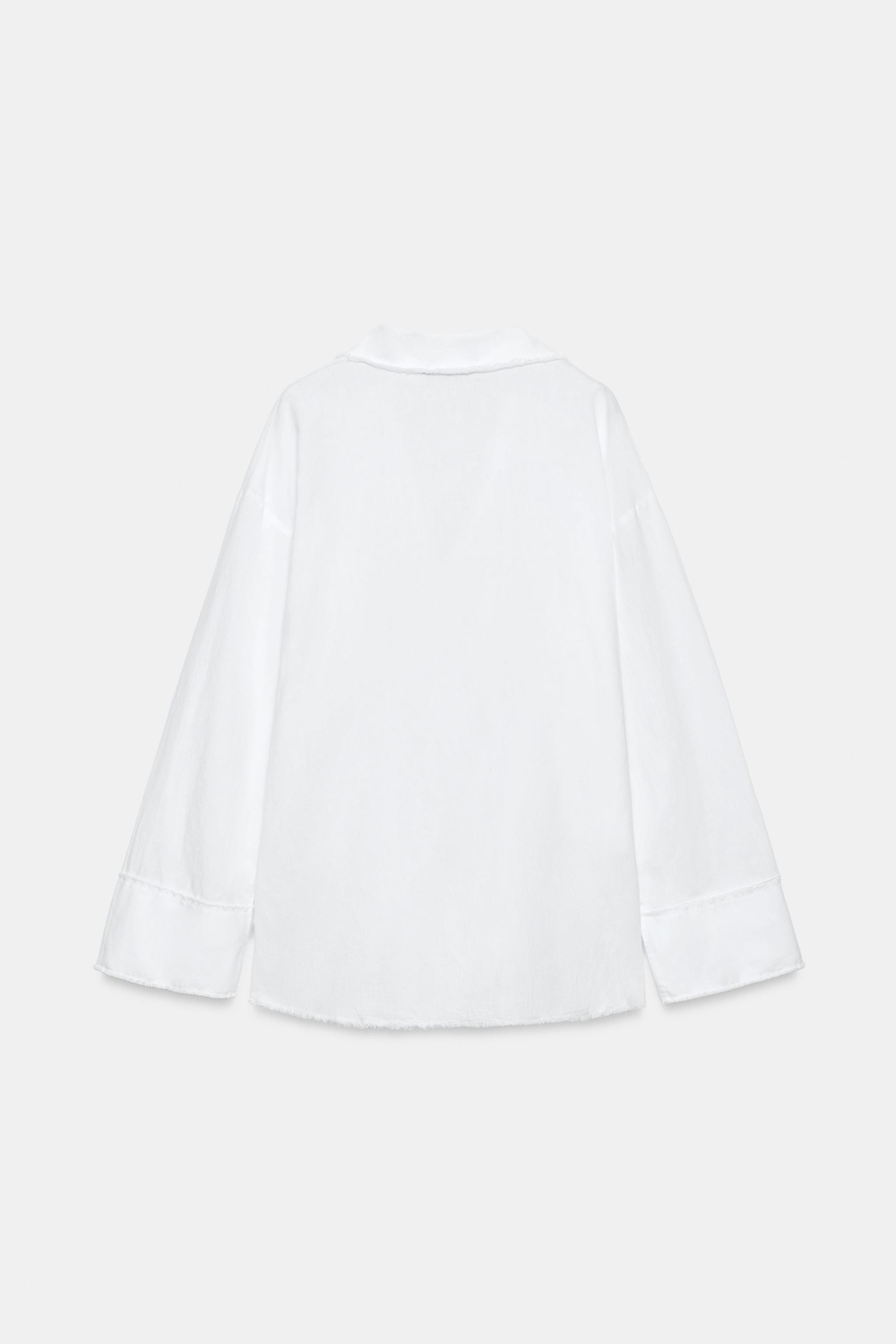 ZARA РУБАШКА ИЗ СМЕСОВОГО ЛЬНА С БАХРОМОЙ — ZW COLLECTION, БЕЛЫЙ