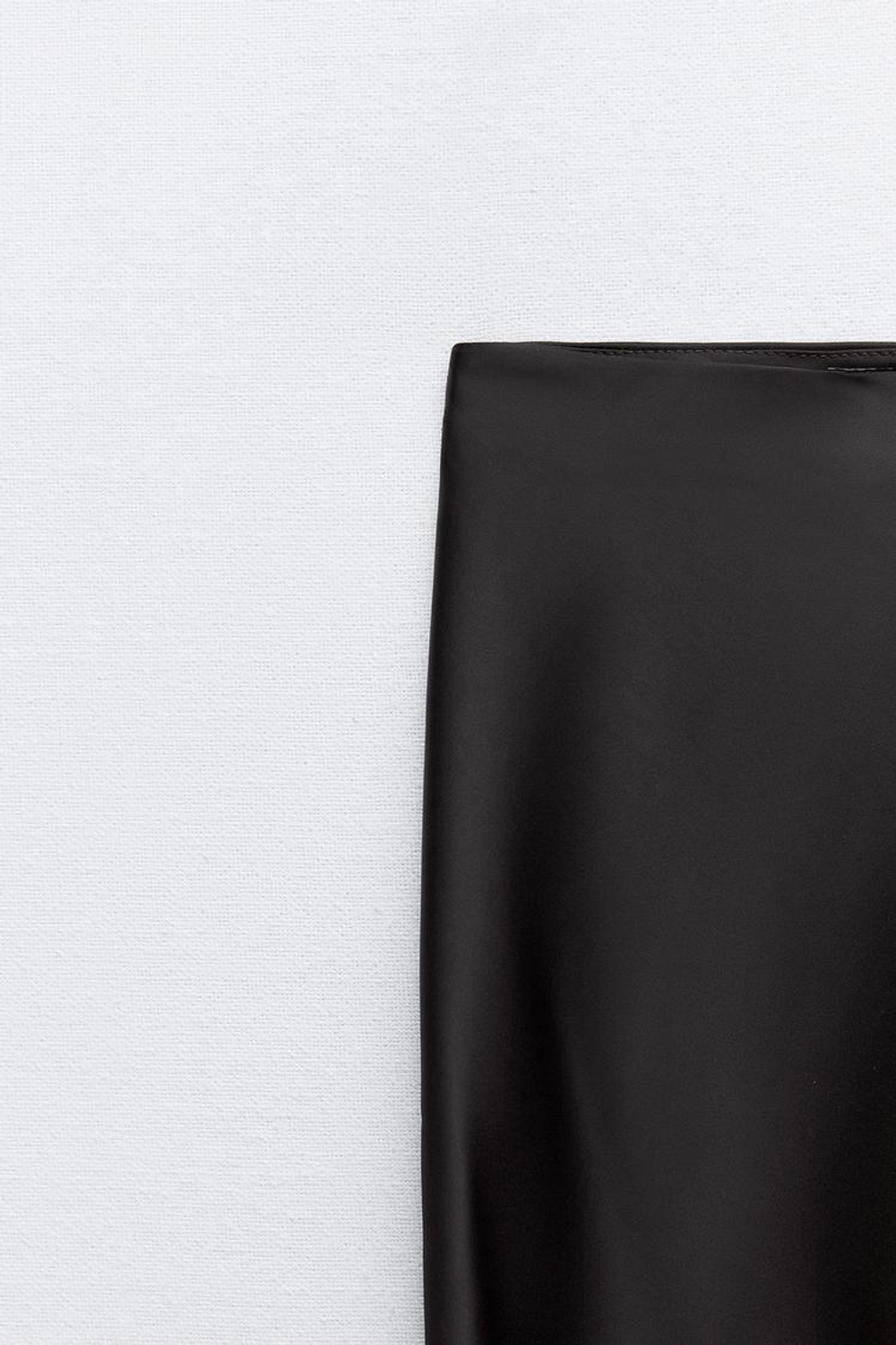 ZARA АТЛАСНАЯ ЮБКА МИДИ, ЧЕРНЫЙ