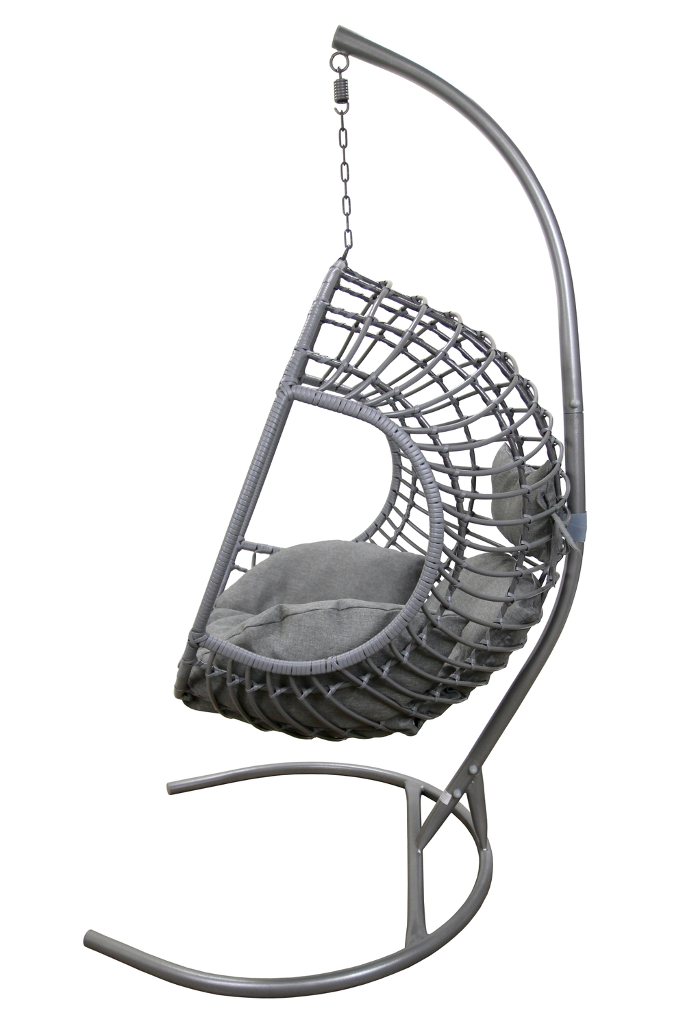 Кресло подвесное Милан арт.BG2345 (стойка+основание.серый.,корзн.серая.,подуш.серая св. 3уп. (Б))