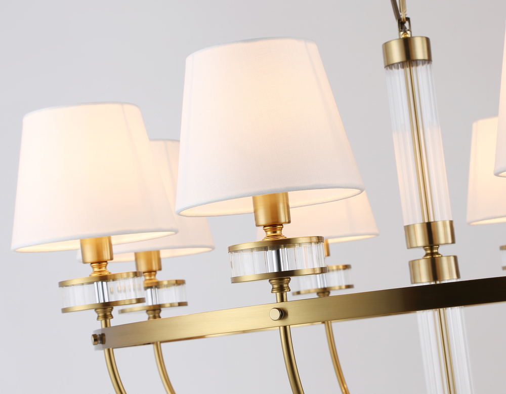 Светильник подвесной LH71253/8 BS/WH латунь/белый E14/8 max 40W D870*990