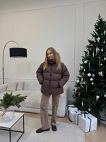 Пуховик Рокет миди шоколад