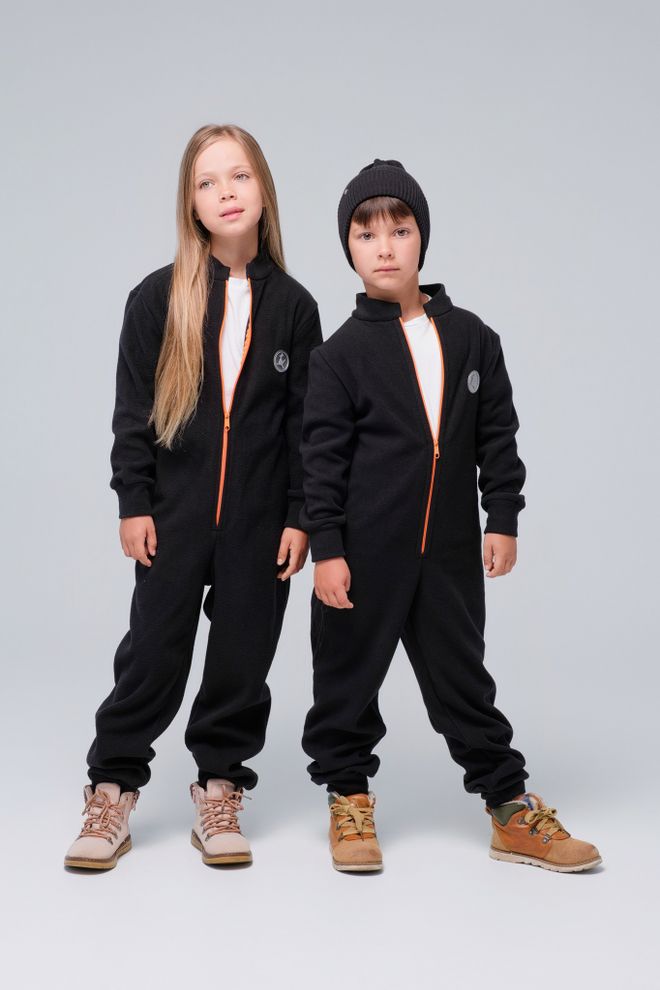 Комбинезон флисовый (Черный)