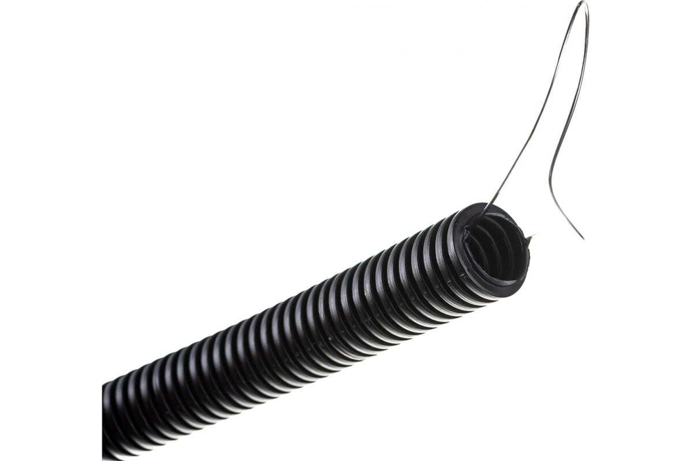 Труба гофрированная ПНД тяжёлая 750 Н (HF) с защитой от УФ черная с/з d20 мм (100м/м) Промрукав