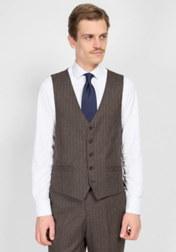 Мужской костюм в полоску (коричневый) А41