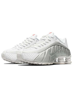 Кроссовки Nike Shox R4 White Metallic Silver Женские