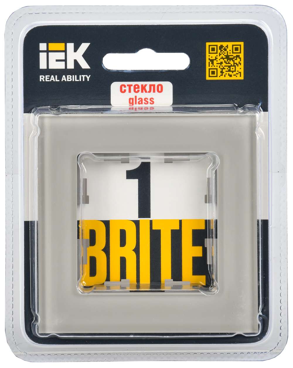 BRITE Рамка 1 -местная РУ-1-2-БрД стекло дымчатый IEK
