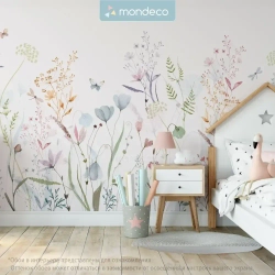 Фотообои на стену Полевые Цветы 400*270 см флизелиновые в детскую спальню зал