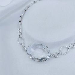 "Виана"  ожерелье в серебряном покрытии из коллекции "Голливуд" от Jenavi с замком карабин