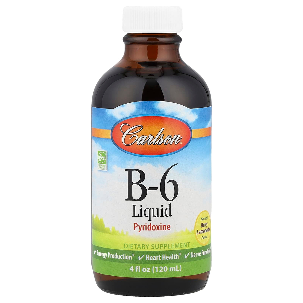 Carlson, B-6 Liquid, натуральный ягодный лимонад, 120 мл (4 жидк. унции)
