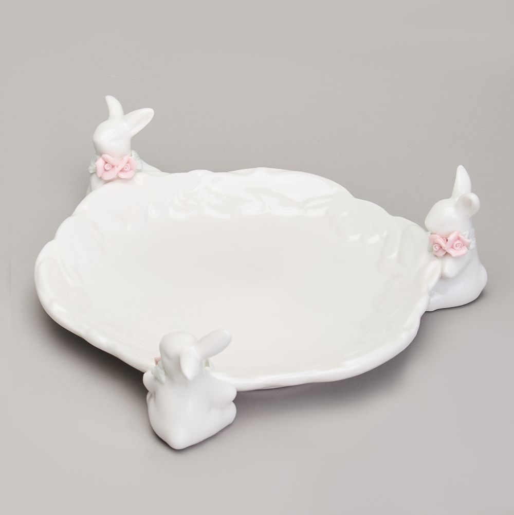 БЛЮДО СЕРВИРОВОЧНОЕ "КРОЛИКИ" 21,5Х21,5Х6 СМ