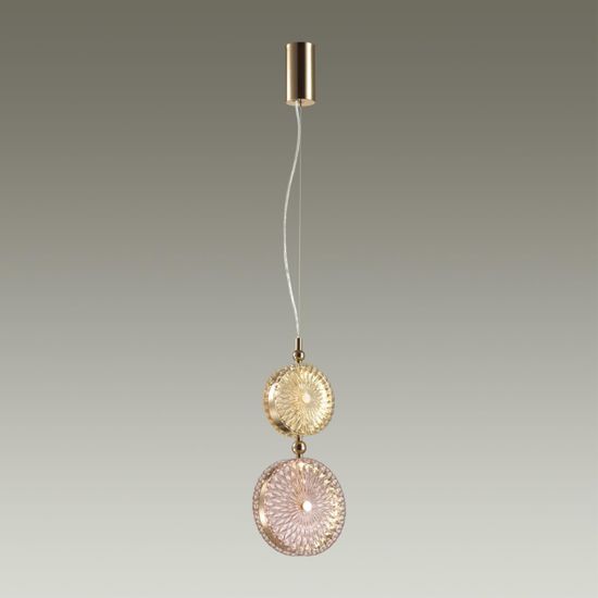 5412/13LA L-VISION ODL_EX23 152 золотой/желтый/розовый металл/стекло Подвес LED 13W 4000K CARAMELLA