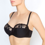 Бюстгальтер-балконет с красивой цветочной вышивкой (Размер: 75C) (Цвет: молочный)