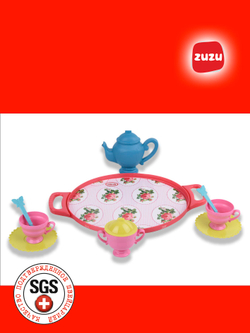 Чайный сервиз детский на подносе. Кукольный сервиз.