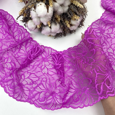 Кружево эластичное ярко-розовое 17,5 см