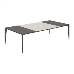 NZ-0109.GS.BT.AN / Стол конференц домино вдоль 2200х1050х725 серый камень, мк антрацит / цвет: серый камень, центр бренсон трюфель, каркас антрацит