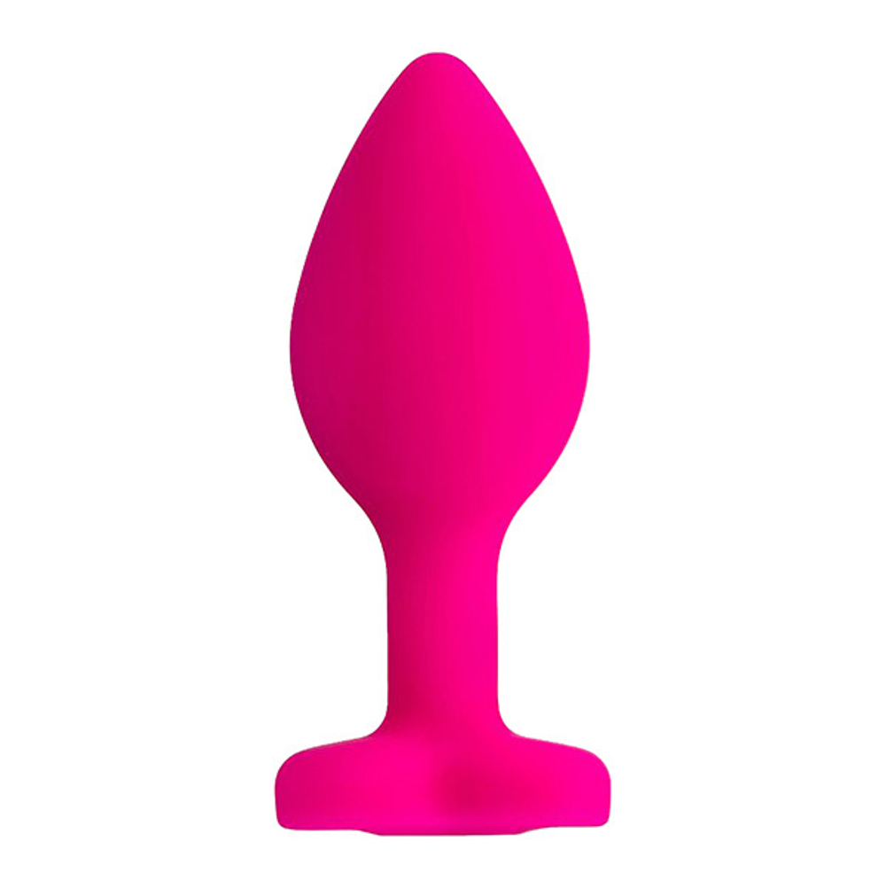 Розовая анальная втулка 7см с прозрачным кристаллом ToyFa ToDo Diamond Heart 357023