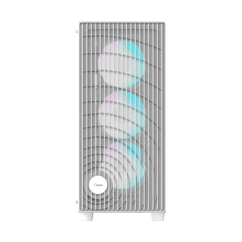 Корпус Ocypus Gamma C70 WH ARGB ATX/mATX/ITX 2xUSB Белый, Предустановленно 4x120мм ARGB Fans, Gamma-C70-WHG400XX-GL