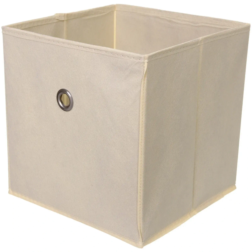 Короб - органайзер складной стеллажный для хранения вещей с ручками «УЮТДОМА», цвет слоновая кость, 28*27*28см