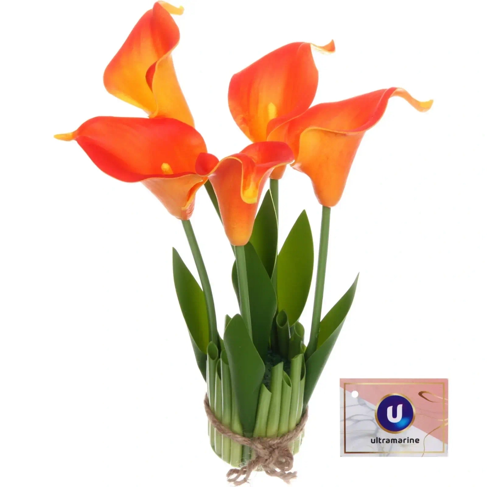 Цветочная композиция «Весенняя рапсодия» 15*30смКаллы оранжевые