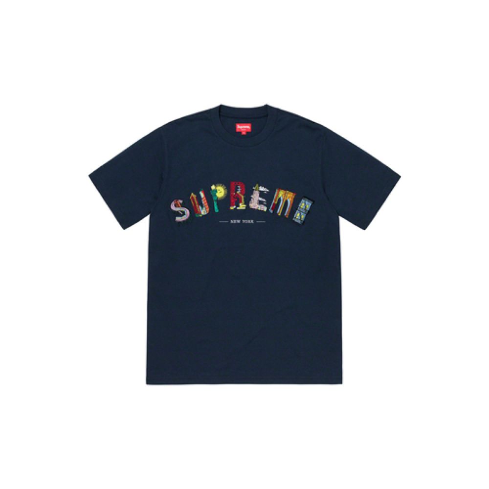 Supreme SS19 City Arc Tee Navy logo T