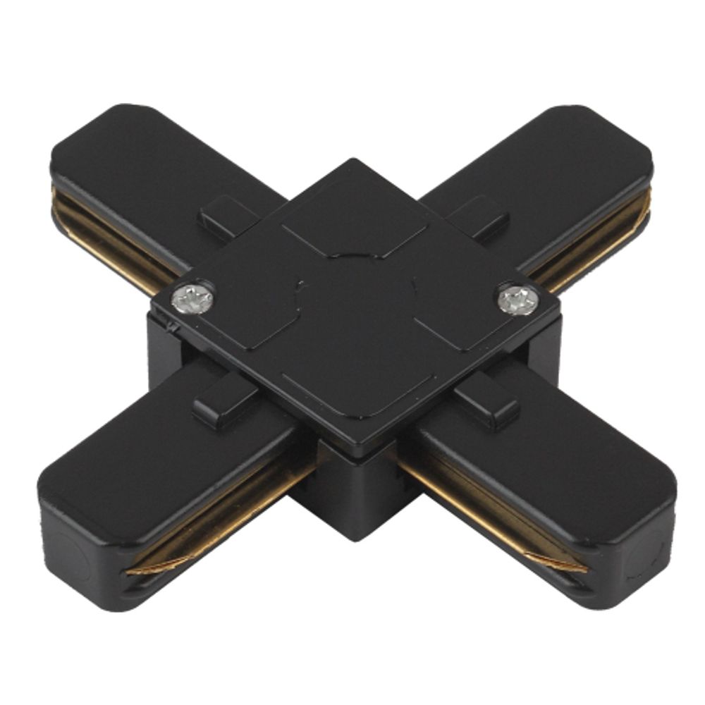 Коннектор питания ЭРА TR7-C 2W X BK для однофазного шинопровода Х-образный черный