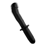 Черный вибратор The Large Realistic 10X Silicone Vibrator with Handle - 30,5 см. (Цвет: черный)