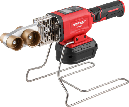 Аккум. сварочный аппарат для полимерных труб WORTEX  CWM 1834 ALL1 XLT SOLO + 3 насадки