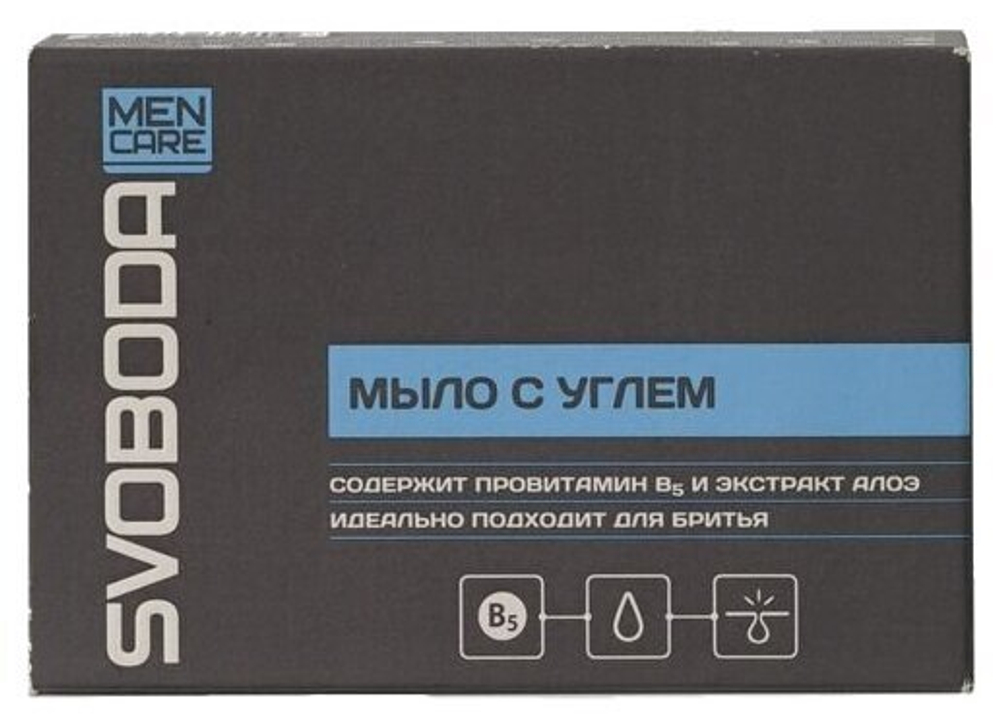 МЫЛО ТУАЛЕТНОЕ SVOBODA MEN CARE С УГЛЕМ (В ФУТЛЯРЕ) 100Г 3272