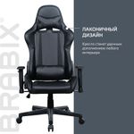 Кресло компьютерное BRABIX "GT Carbon GM-115", две подушки, экокожа, черное, 531932