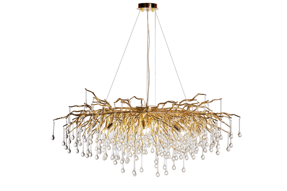 Люстра круглая подвесная 120х38см Garda Decor золото