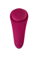 Вибровкладыш в трусики Satisfyer Sexy Secret Connect App, силикон, бордовый, 8,5 см