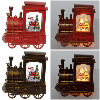 Сувенир с подсветкой «Паровозик-Дед Мороз» 16*6.5*17 см, цвет микс (питание от USB и батареек)
