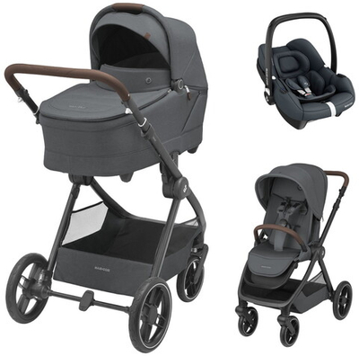 Коляска детская Maxi-Cosi Oxford Plus 3 в 1 с автокреслом CabrioFix Essential black 1978204110 PlusTwillic Graphite/Графит