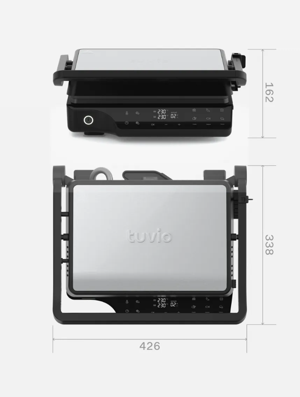 Гриль Tuvio TG04DMP, мощность 2200Вт, антипригарное покрытие