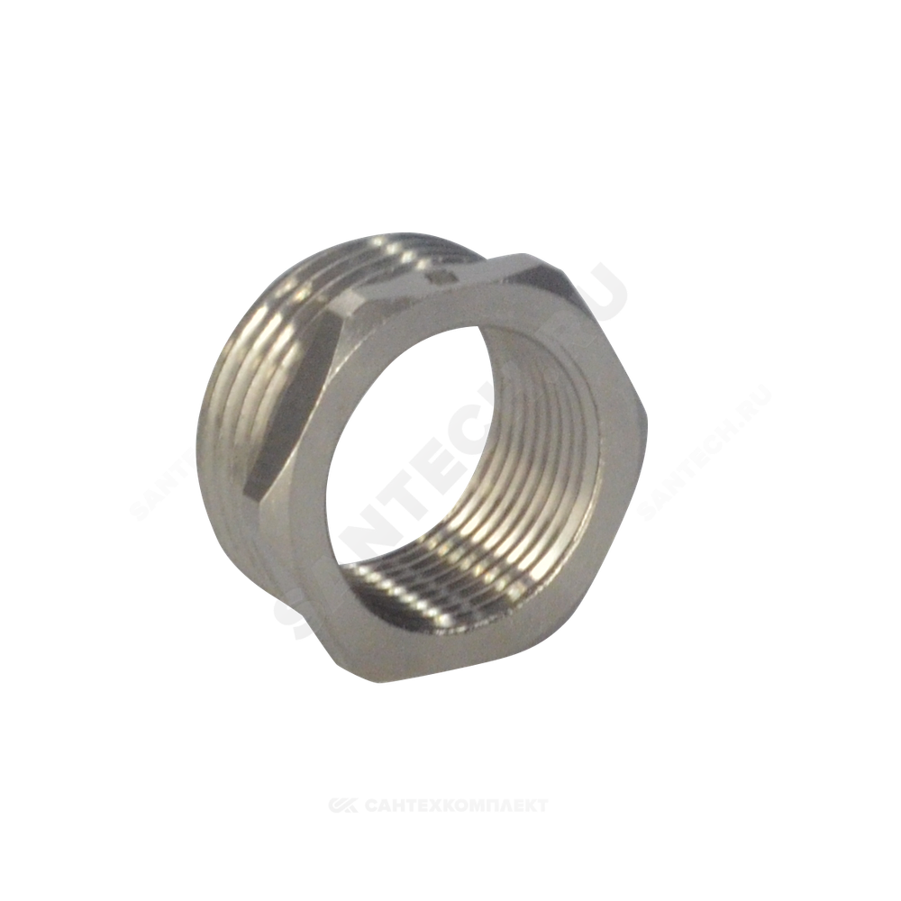 Футорка латунь никель Ду 25х15 (1"х1/2") НР/ВР SantechSystems