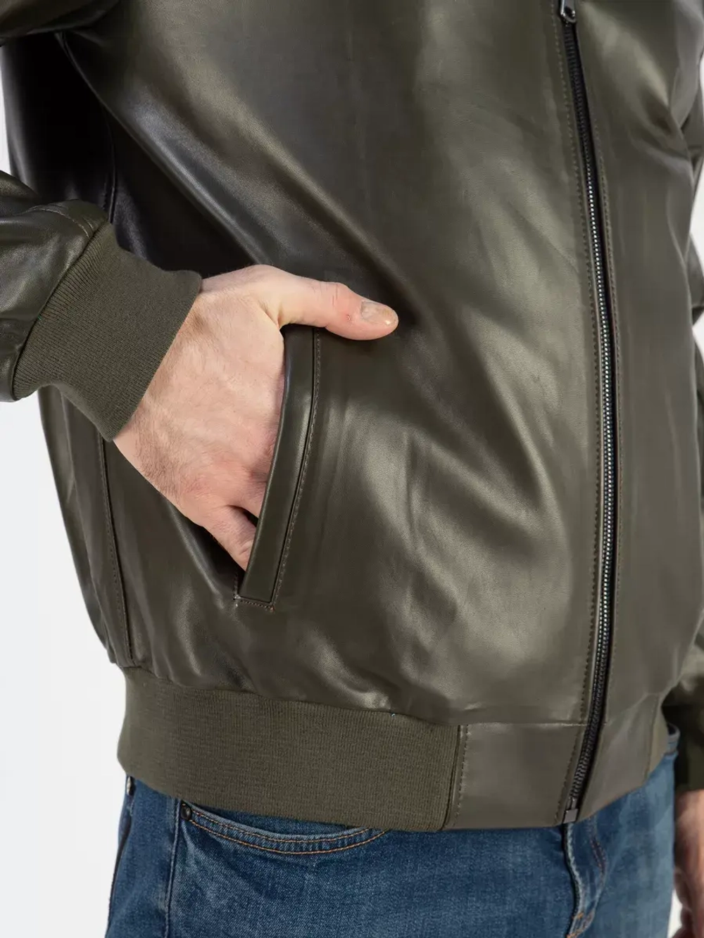 Кожаная куртка демисезонная Турция бомбер