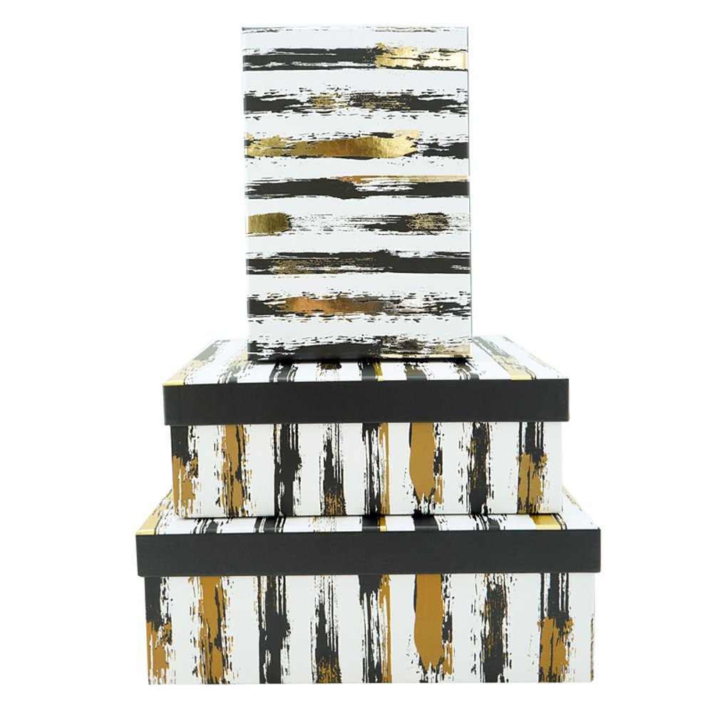 Коробка "Черное золото. Полоски" 28,5*21*10,5 см