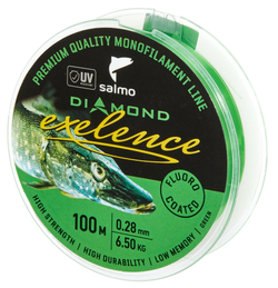 Леска монофильная Salmo Diamond EXELENCE FLUORO COATED Green 100/028