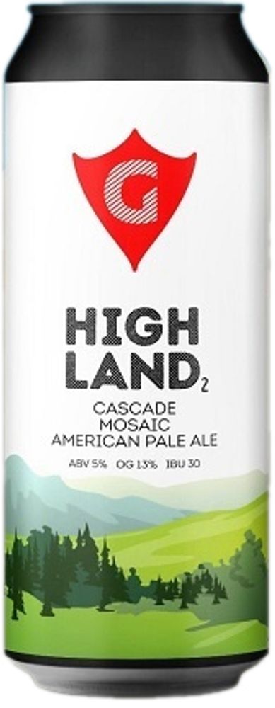 Пиво Gusi High Land 2 Cascade x Mosaic 0.5 - банка